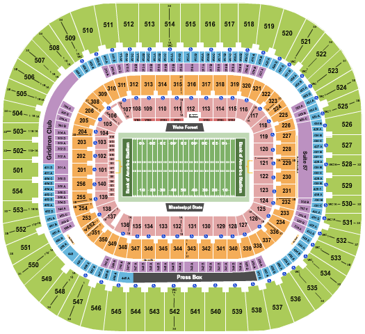 Bank Of America Stadium Mayo Bowl Seating Chart